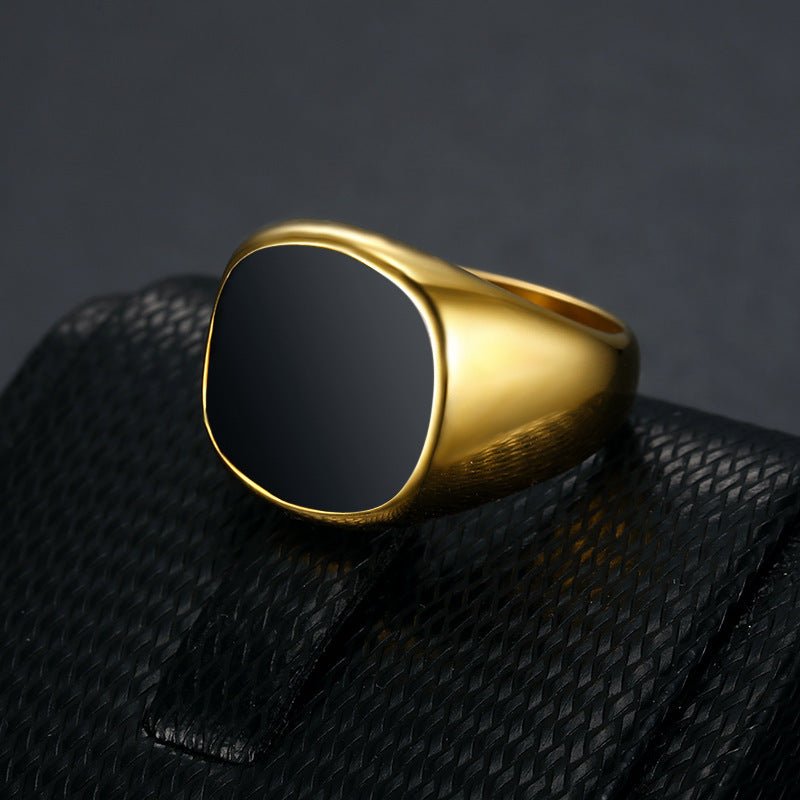Coolx - Black Square Mens Ring - silverfoxgoods